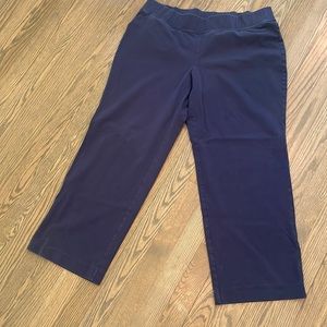 Land's End women's size petite XL Starfish straight leg knit navy blue pants